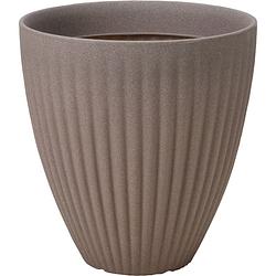 Foto van 4goodz bloempot rond voor buiten rome laag - 40x42 cm - taupe