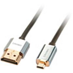 Foto van Lindy hdmi aansluitkabel hdmi-a stekker, hdmi-micro-d stekker 1.00 m grijs 41681 high speed hdmi met ethernet, ofc-kabel, rond, ultra hd-hdmi met ethernet,