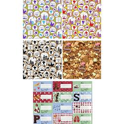 Foto van Assortiment 12 sinterklaasinpakpapier cadeaupapier - 200 x 70 cm - 6 rollen incl. sinterklaasetiketten