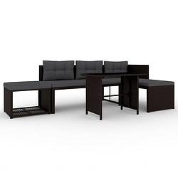 Foto van Vidaxl 4-delige loungeset poly rattan bruin