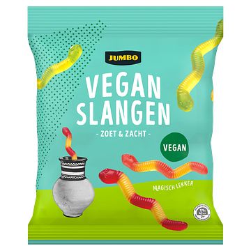 Foto van Jumbo vegan slangen zoet & zacht 200g