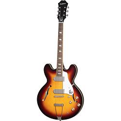 Foto van Epiphone original collection casino vintage sunburst semi-akoestische gitaar met premium gigbag