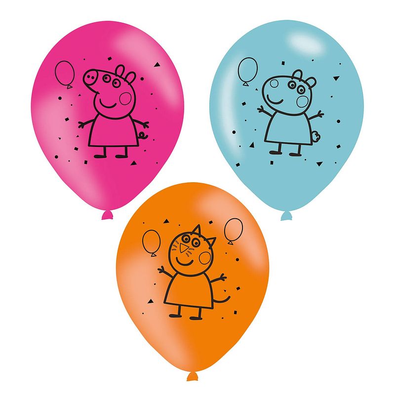 Foto van Amscan ballonnen peppa pig 6 stuks