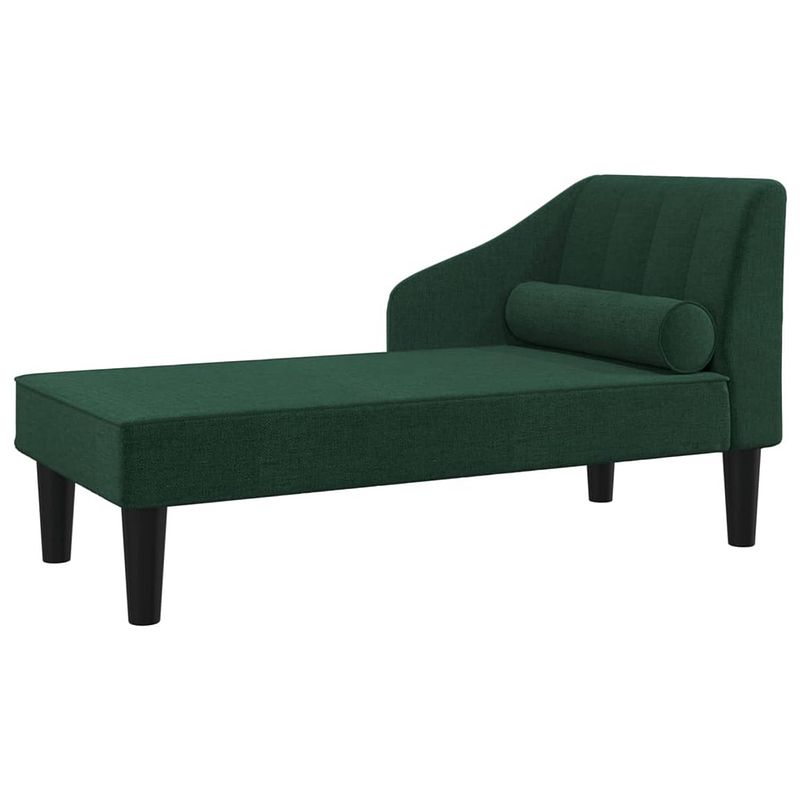 Foto van Vidaxl chaise longue met bolster stof donkergroen