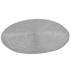 Foto van Ronde placemats metallic zilver look diameter 38 cm - placemats