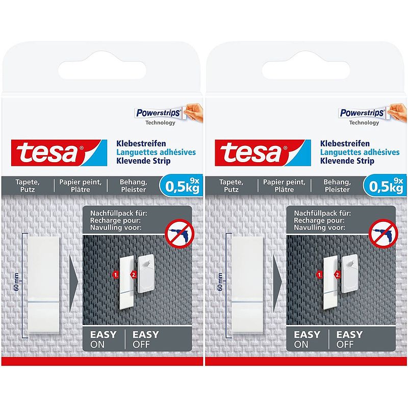 Foto van Powerstrips behang/pleisterwerk tesa 18 stuks - tape (klussen)