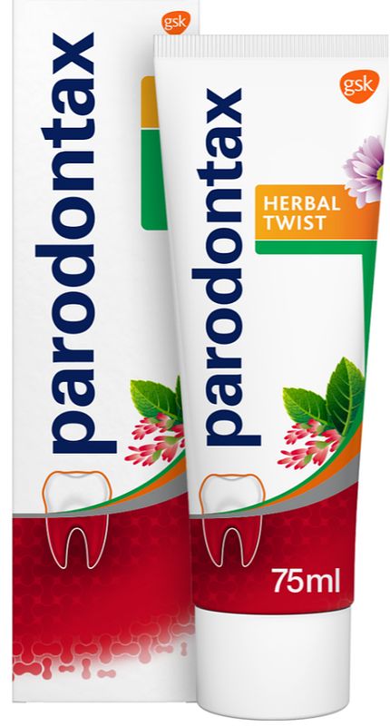 Foto van Parodontax tandpasta herbal twist - dagelijkse tandpasta tegen bloedend tandvlees