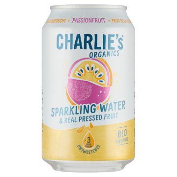 Foto van Charlie's sprankelend fruitwater passievrucht blik 330ml bij jumbo