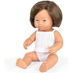 Foto van Miniland babypop meisje wit down syndroom vanillegeur - 38 cm