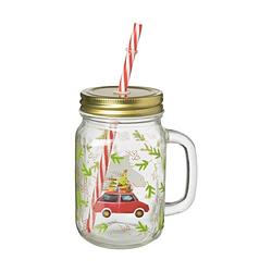 Foto van Mason jar retro auto - transparant - 450 ml