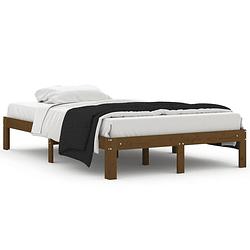 Foto van The living store bedframe - grenenhout - 120 x 200 cm - honingbruin