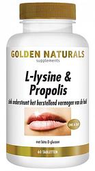 Foto van Golden naturals l-lysine & propolis tabletten