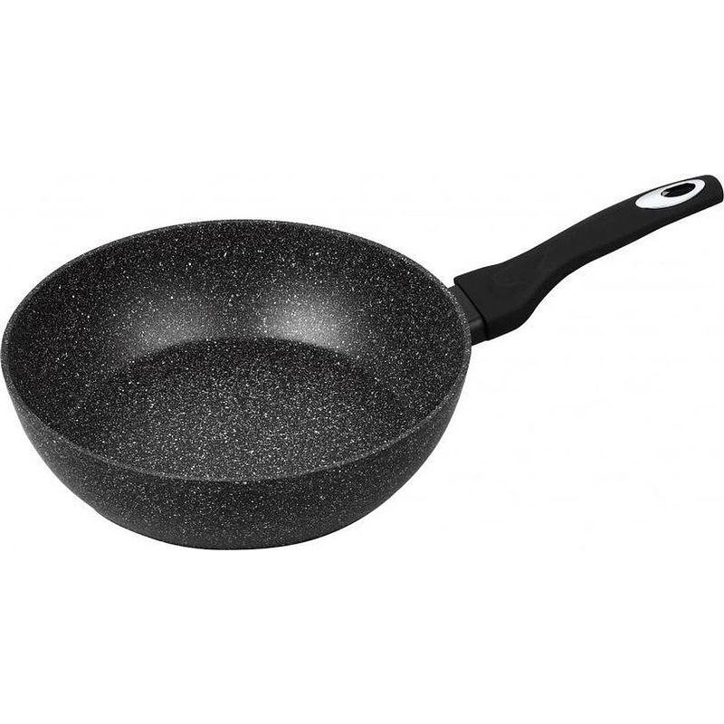 Foto van Top choice - wokpan - 24 cm - marmer - aluminium - zwart