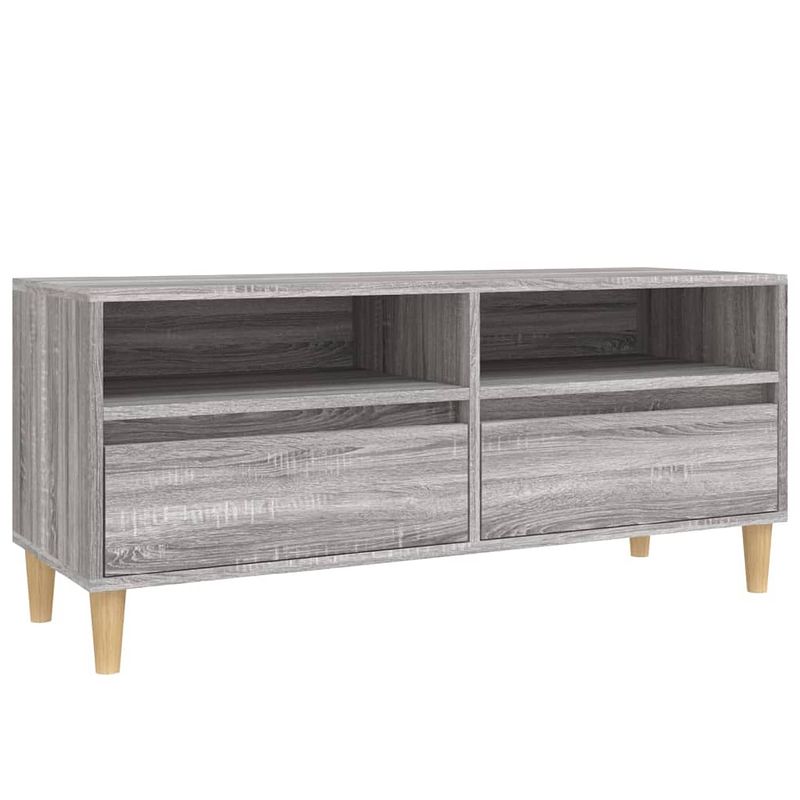 Foto van The living store tv-kast - klassiek - 100x34.5x44.5 cm - grijs sonoma eiken