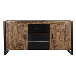 Foto van Clayre & eef dressoir 160x40x80 cm bruin hout ladekast opbergkast tv kast bruin ladekast opbergkast