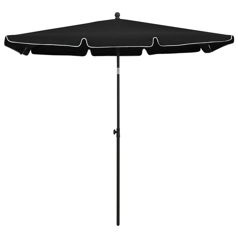 Foto van The living store parasol 210 x 140 cm - uv-beschermend polyester - stabiele en duurzame constructie - zwart