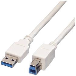 Foto van Value usb-kabel usb 3.2 gen1 (usb 3.0 / usb 3.1 gen1) usb-a stekker, usb-b stekker 0.80 m wit afgeschermd 11.99.8869