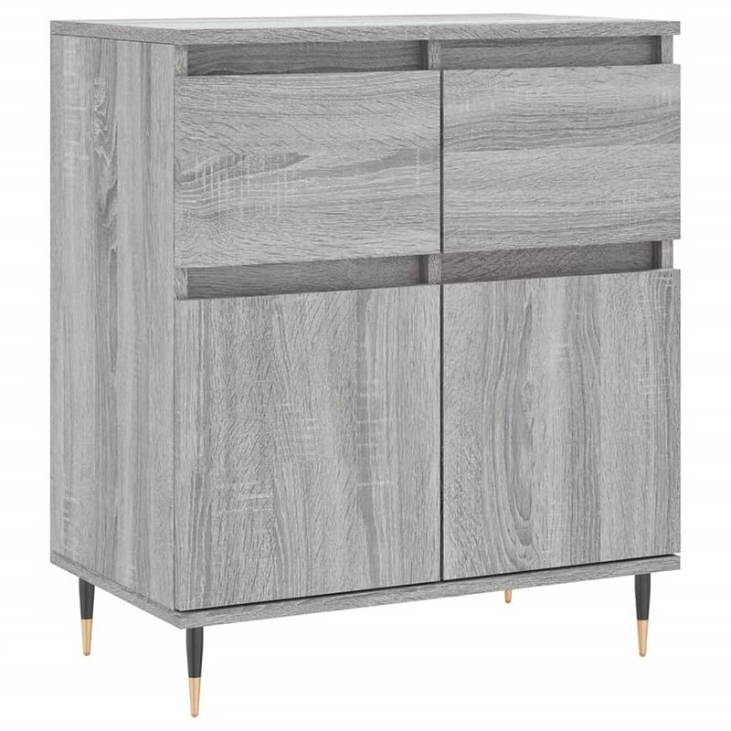 Foto van Vidaxl dressoir 60x30x75 cm bewerkt hout grijs sonoma eikenkleurig