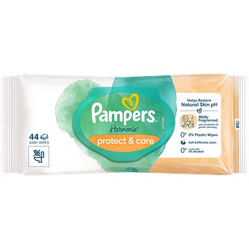 Foto van Pampers harmonie protect & care babydoekjes, x44 bij jumbo