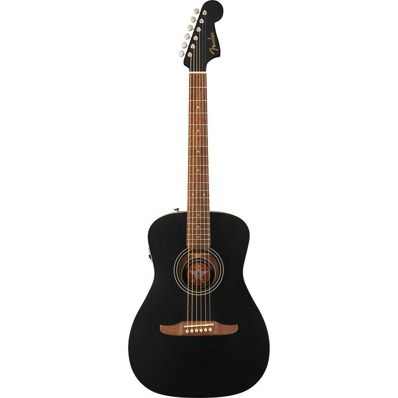 Foto van Fender joe strummer campfire signature matte black wn elektrisch-akoestische westerngitaar