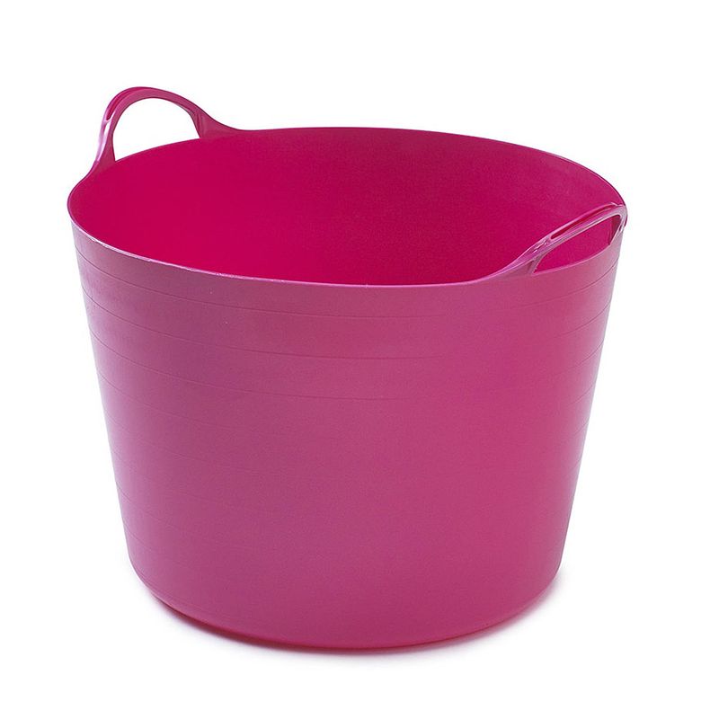 Foto van Flexibele emmer - 39 liter - kunststof - roze - 43 x 49 x 37 cm - wasmanden