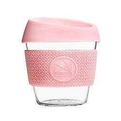 Foto van Neon kactus koffieglas flamingo 220 ml glas/siliconen roze