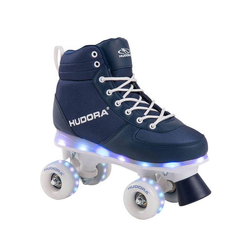 Foto van Hudora rolschaatsen blauw met led, maat 33-34