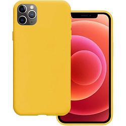 Foto van Basey hoes voor iphone 11 pro max hoesje siliconen - hoes voor iphone 11 pro max case back cover geel silicone - geel