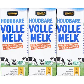 Foto van Jumbo houdbare volle melk 6 x 200ml