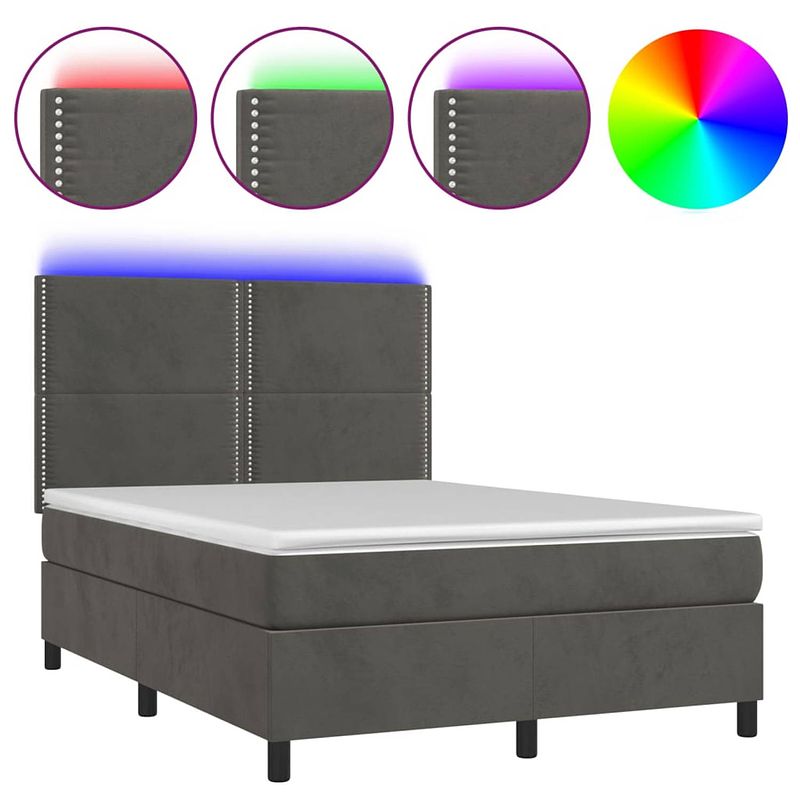 Foto van The living store bed - luxe - boxspring - 140 x 200 cm - led