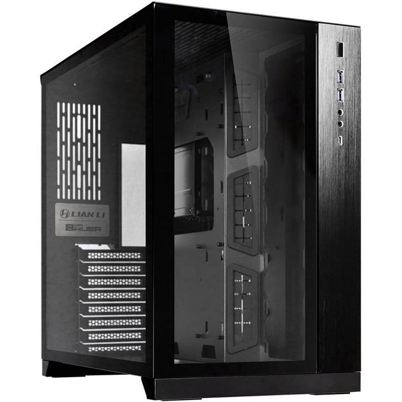 Foto van Lian li pc-o11dx midi-tower pc-behuizing zwart zijvenster, stoffilter