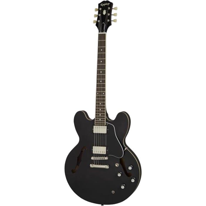 Foto van Epiphone es-335 ebony semi-akoestische gitaar met premium gigbag