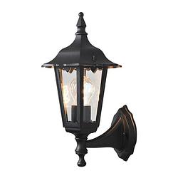 Foto van Konstsmide - buitenlamp firenze wand opw, e27, 60w, matzwart