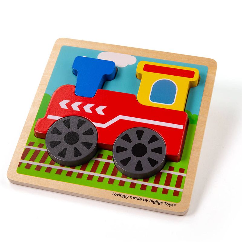 Foto van Bigjigs chunky lift out train puzzle