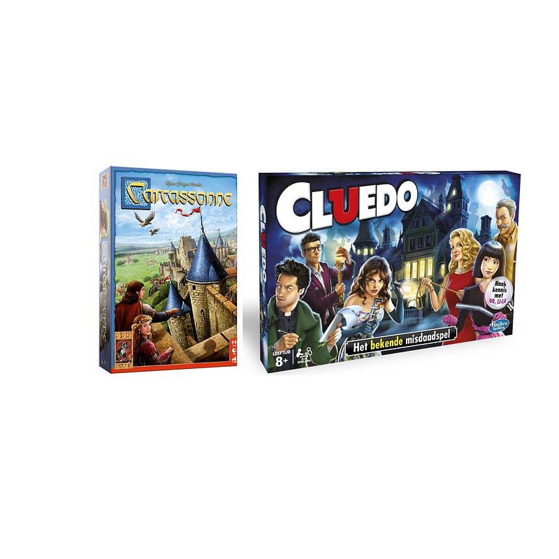 Foto van Spellenbundel - bordspel - 2 stuks - carcassonne & hasbro cluedo