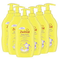 Foto van Zwitsal - slaap zacht - bad & wasgel - lavendel - 6 x 400ml - voordeelverpakking