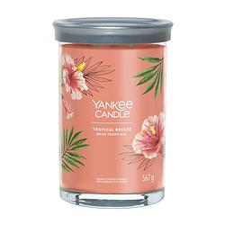 Foto van Yankee candle geurkaars large tumbler - met 2 lonten - tropical breeze - 15 cm / ø 10 cm