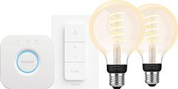 Foto van Philips hue filament white ambiance globe 2-pack startpakket