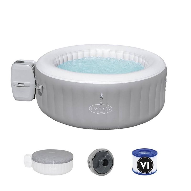 Foto van Bestway lay-z-spa st. lucia jacuzzi - opblaasbaar - massage - 110 jets - 3 personen - ø170x66cm