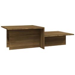 Foto van The living store salontafel - elegant ontwerp - materiaal- bewerkt hout - kleur- bruineiken - afmetingen- 111.5 x 50 x