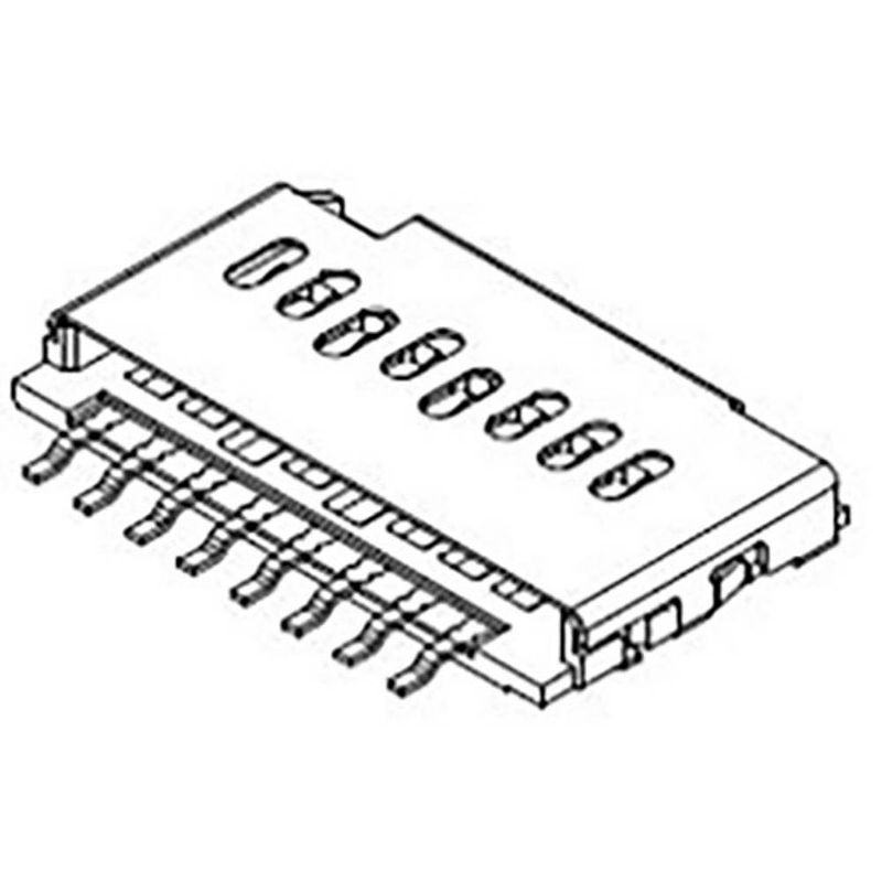 Foto van Molex 1051620001 kaartlezer totaal aantal polen 8 rastermaat: 1.1 mm 2000 stuk(s) tape on full reel