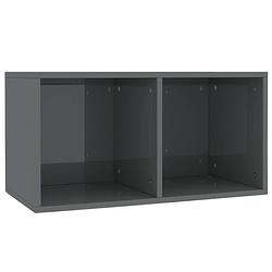 Foto van Vidaxl opbergbox voor lp's 71x34x36 cm spaanplaat hoogglans grijs