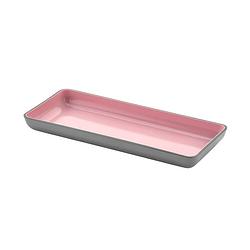 Foto van Dienblad rechthoekig melamine roze/grijs (23 x 11 x 2,5 cm)