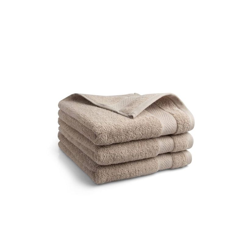 Foto van Seashell hotel collectie handdoek - taupe - 3 stuks - 50x100cm