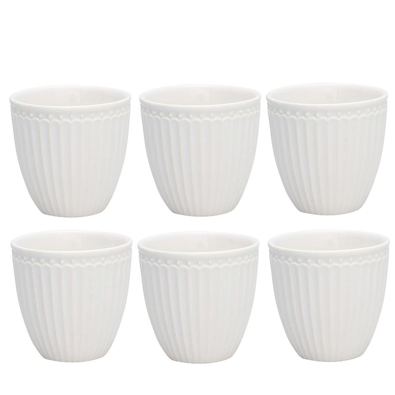 Foto van Greengate espressokopje alice wit 125 ml - 6 stuks