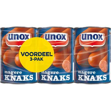 Foto van Unox knakworst magere knaks 3 x 400g bij jumbo