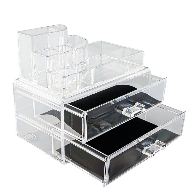 Foto van Make up organizer met 8 vakken en 2 schuif laden - make-up organizer