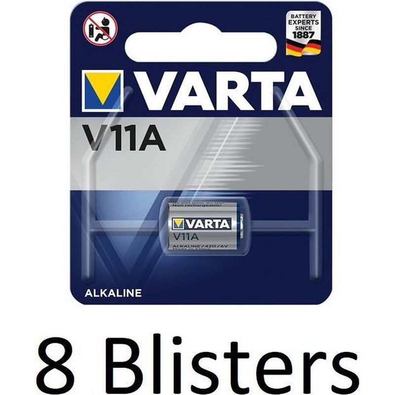 Foto van 8 stuks (8 blisters a 1 st) varta v11a wegwerpbatterij alkaline