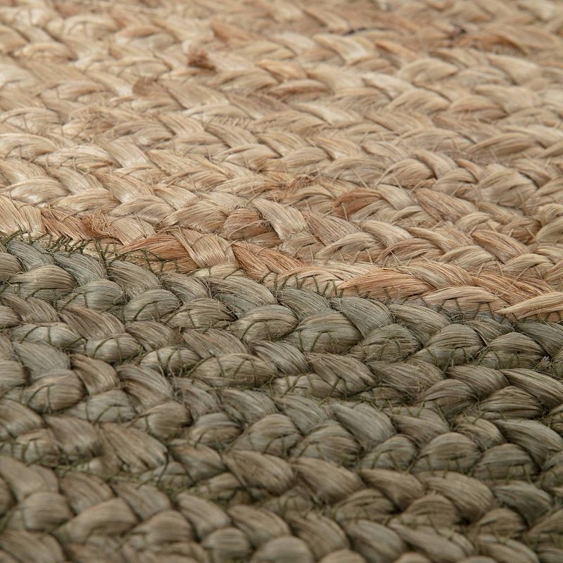 Foto van Rond vloerkleed jute naturel/groen - 200 cm (l)