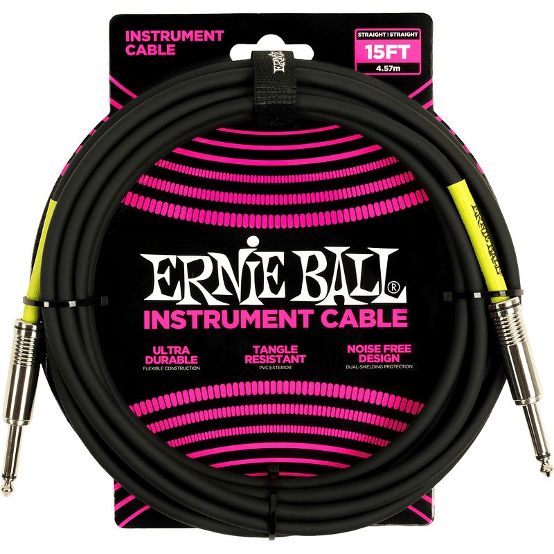 Foto van Ernie ball 6399 instrumentkabel jack mono zwart 4.5m